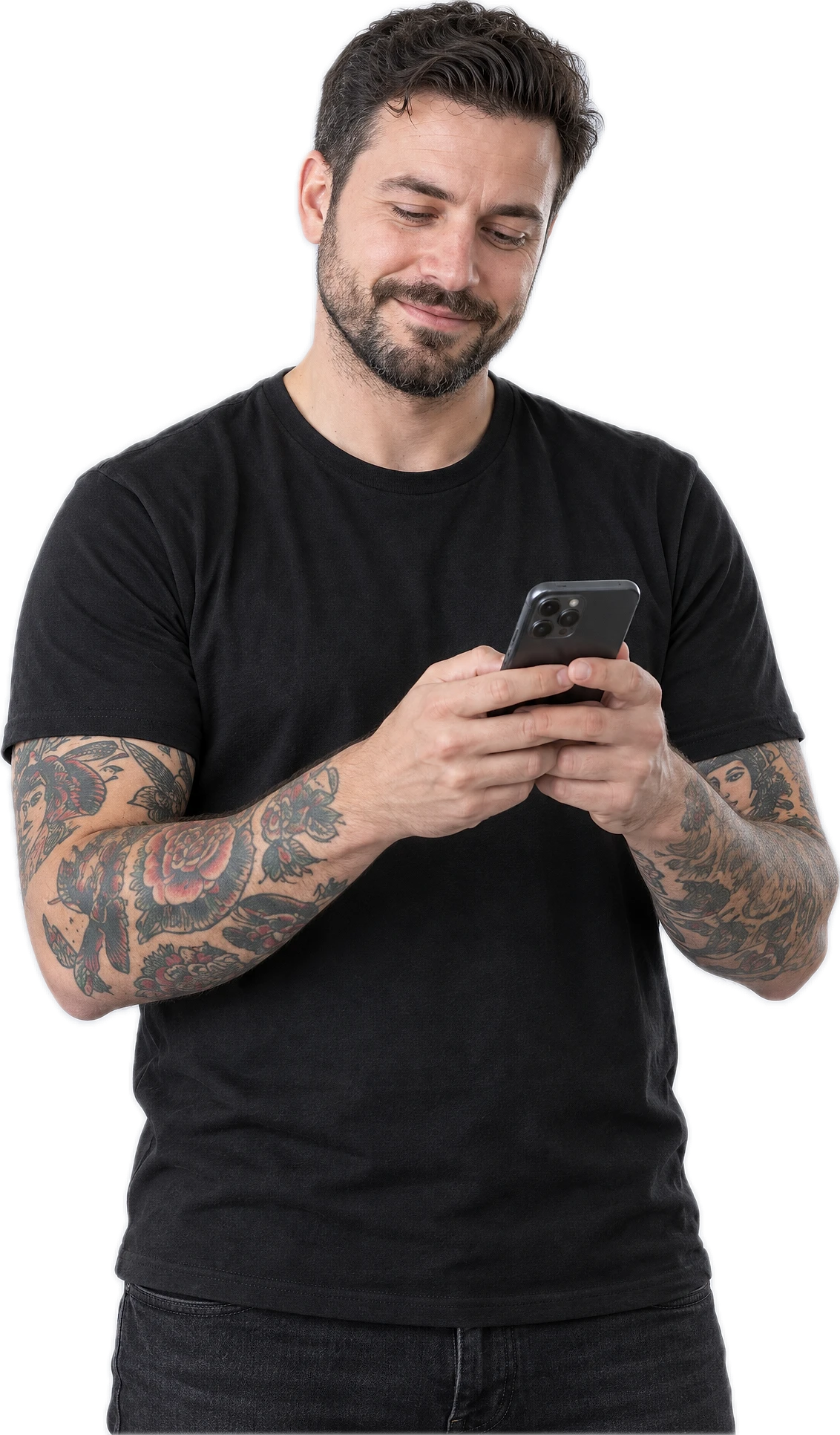 Smiling tattoo artist in their tattoo studio