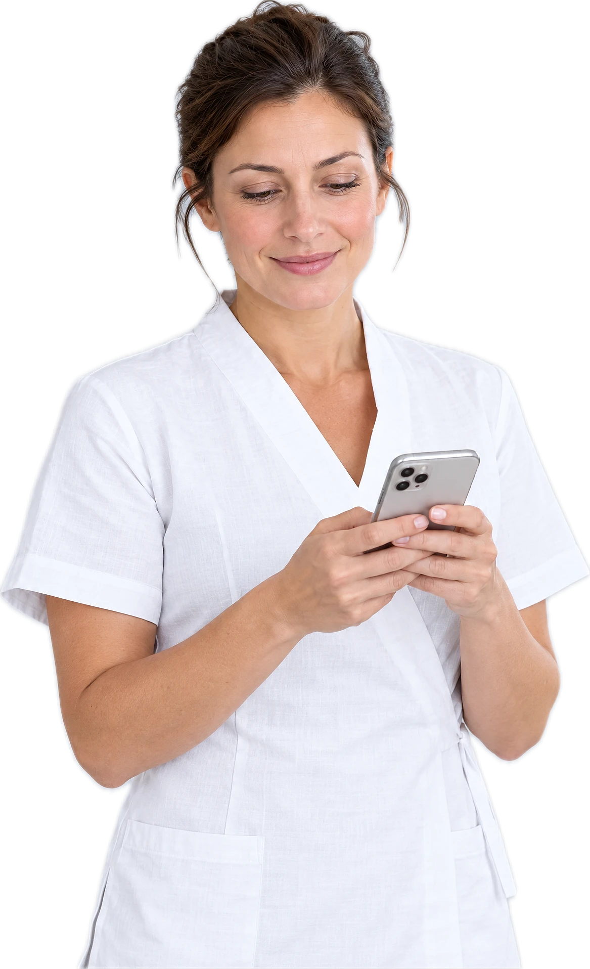Smiling therapist in the treatment room of their spa